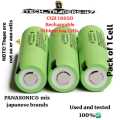 18650 CGR Rechargabale 2500maH lithium ion cells. 
