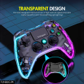 【Compatible to All】 - Transparent RGB Wireless Bluetooth Gaming Controller Gamepad for PlayStation 4, PS3, Android TV Box, PC, Laptop, iOS ~ RGB JoyStick JoyPad GamePad Remote Gaming Controller for Computer, Mobile, Windows 7/8/10/11 ~ By FunBug. 