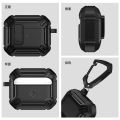AirPod Pro Second Gen Armour Case High Grade Rugged Carbon Fiber Shell with Lock Clasp & Carabiner | Black / White / Red. 