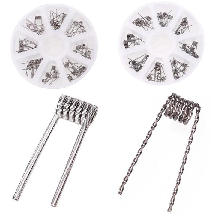 Amazing  48Pcs 8 in 1 Coils Pre Built Coiled Alien Fused Clapton Wire For E-Cigarettes