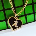 Black and Golden Heart shape Alphabet A Locket for girls and boys. 
