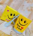Smile Emoji Coffee Mug - Tea Cup Set with Spoon - Love For You print - Gift Box Packing - Yellow - 300ml. 