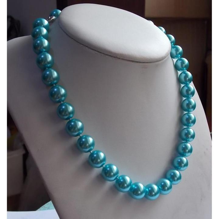 blue pearl necklace /blue pearl mala