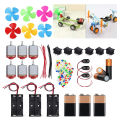 DC Motor Fan Kit Electronic Science Project DIYs Kit for Kids (4v DC motor,batteries,LEDs,wires,&propellers etc). 