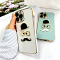 SUNAUDE Case For iPhone XR Classic Fashion Simple Black Hat Glasses Mr. Beard Patch Phone Case Lens All Inclusive Plating TPU Silicone Soft Case Anti falling Wear resistant Anti slip Boy Girl Couple Gift Box Phone Back Cover Cover. 