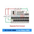 3S 100A BMS 12v bms 12.6v 11.1v for lithium battery 3s/4s/5s Bms 12v 16.8v 18v 3.2v 100a Bms For Lifepo4 Lithium Iron Phosphate Lithium Battery Protection Circuit Board Li-polymer Balance Charging 3S BMS 12V 100A Li-ion LMO lithium 3.7v in pakistan. 