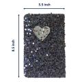 Sequin Diary For Girls With Heart Shape-Fancy Diary For Girls-Fancy Notebook-Fancy Journal-8.5x5.5 Inch. 
