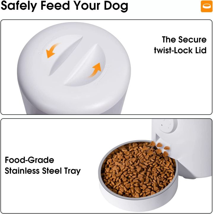 WOPET Automatic Cat Feeder,4L WiFi Pet Food Dispenser for Cats and Dogs with Stainless Steel Food Bowl, APP Control and Portion Control, Up to 15 Meals per Day,Low Food Alarm and Voice Recorder