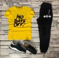 Tracksuit for Men - All Season Wear, Cotton Jersey Fabric, “NO DAYS OFF” Tag Printed Design, Gym Wear/Casual Comfortable Style, Multiple Colors Available. 