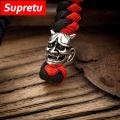 Supretu Retro Noh mask Men Keychain Bag Knife Pendant Women Car Keyring Women Navy Survival Rope Japanese demon Handmade Jewelry. 