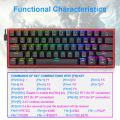 Redragon K616 FIZZ Pro RGB 60% Wireless and Wired Mechanical Gaming Keyboard 3 in 1 Bluetooth 2.4G and Wired Modes with Red Switches 61 Keys. 