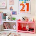 Plastic Double Layer Foldable Storage Rack Desktop Stationery Organizer Accessories Office School Supplies Organizers. 