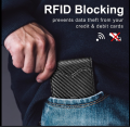 Best Leather Mens Slim Carbon fibre Wallet for Men Minimalist Genuine Leather Carbon Fibre | RFID Blocking Bifold Credit Card Holder | Futuristic Wallets for Men |. 