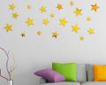 Self-Adhesive Wall Art, Acrylic Stars, Home Decoration Items, Wall Decoration Items, Small Decoration Pieces. Gold Acrylic Stars Home wall decor wall art shining stars golden. 