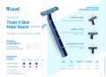 Treet II Skin Mate Twin Blade Disposable Razor With Lubra Strip Card of 24. 