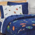 Beddy's Studio Soft Cotton Printed Space Design Kids Bed Sheet Set With Pillow Cases  Colorful 3d Bedsheets For Kids. 
