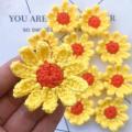 DIY Daisy Crochet Knitting Flowers Handmade Knitting Flower Corsage Hairpin Pin Brooch Accessories Decorate Applique. 