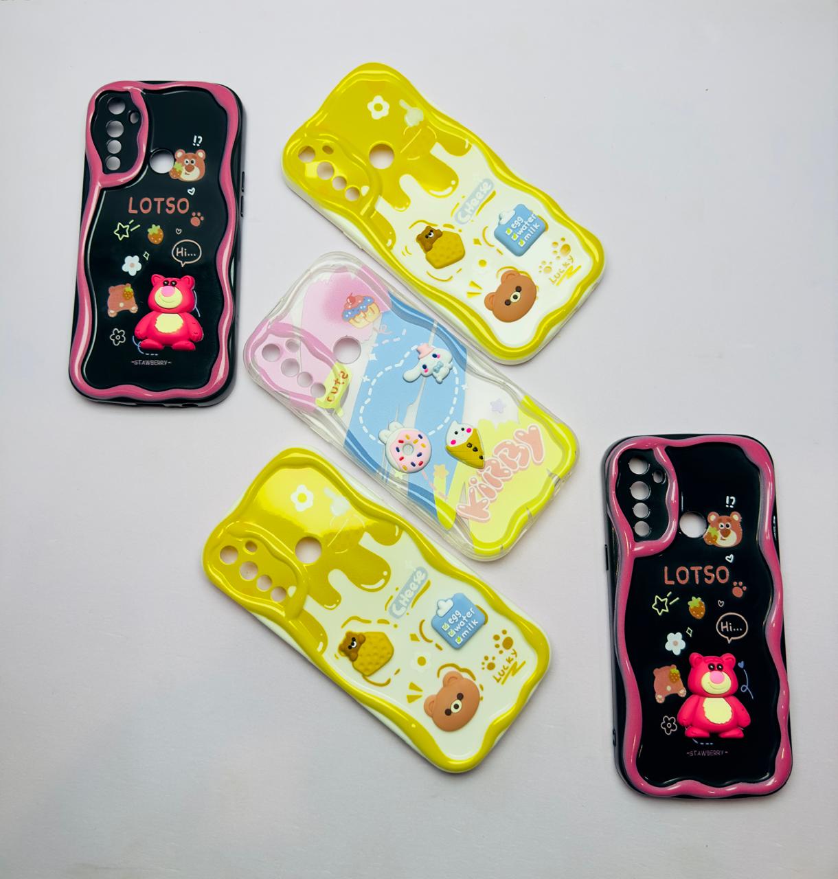 Lahore Mobile Case for Realme C3 2020 Back Cover Colorful Wavy Phone Cases - Luxerey Back Cover - Creative Lovely 3D Doll -Girls Back Cover