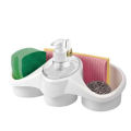 Hot Sale New Sink Caddy with Soap Dispenser 2 IN 1 Multi Utility Soap Sponge Storage For Bathroom Kitchen Set. 