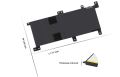 New Laptop Notebook Battery For   VvoBook  C21N1509   (7,6V 4840mAh 38Wh). 