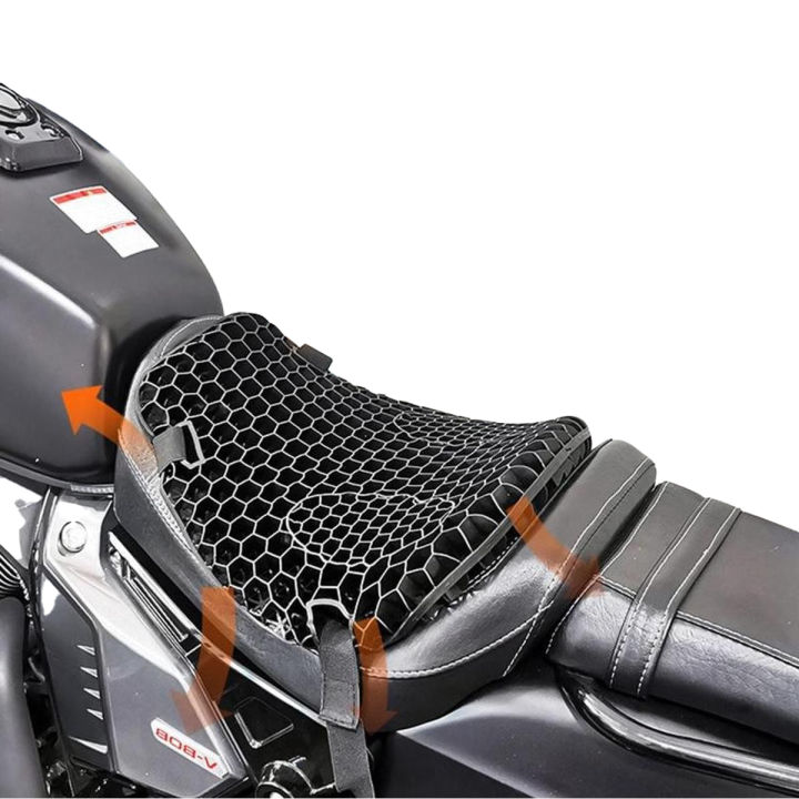 Back pain Relief Motorcycle Honeycomb Gel Seat Cushion 3D Mesh Fabric Comfort Autobike Decompression Cover Shock