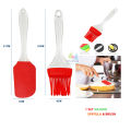 Pack of 2 - Spatula & BBQ Oil Brush , BBQ brush , High Heat Resistant with Transparent Handle For Cooking/Baking, Mini Small Size , Silicone Brush and Spatula Pair - 2 in 1 set. 