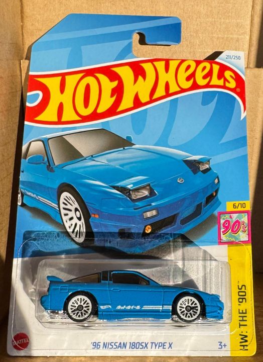 Hot Wheels Nissan 180SX Type X – Sammelauto Im Maßstab 1:64, Blau, Aus Der '90er Serie