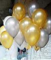 Pack of 30 Latex Balloons - Golden and Silver. 