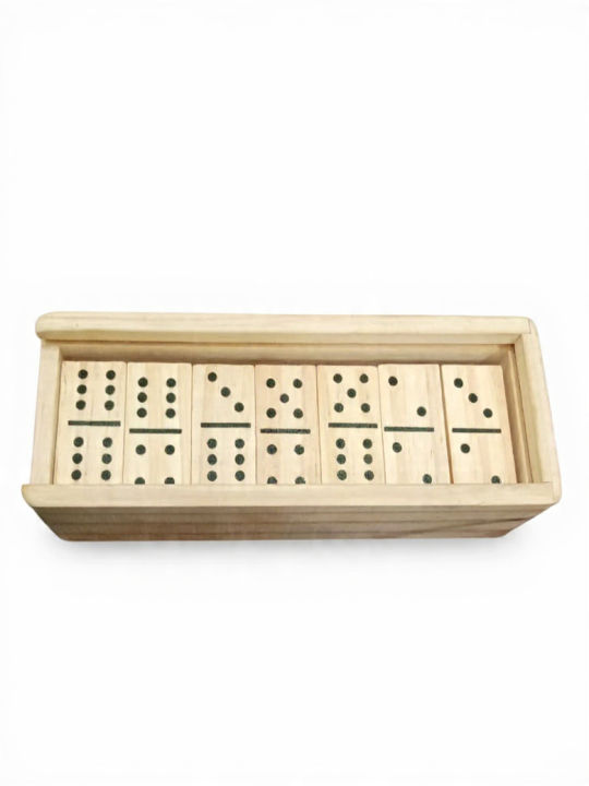 Wooden Domino Game Set | 26 Pieces Classic Board Game | Educational ...