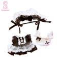Doll Maid Costume Headdress Apron Dress Set 20cm Cotton Stuffed Doll Clothes. 