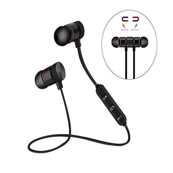 Magnetic Bluetooth Sports Earphones - Black and Red