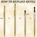 12 PCS Gold Slim Ballpoint Pens Black Ink 1 mm Medium Point Metallic Retractable Pens for Students Teachers Office. 