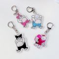 Sanrio Creative Fat Kuromi Mymelody Cinnamoroll Pixel Style Funny Muscle Fitness Pendant Spoof Keychain Toys Gift Personality. 