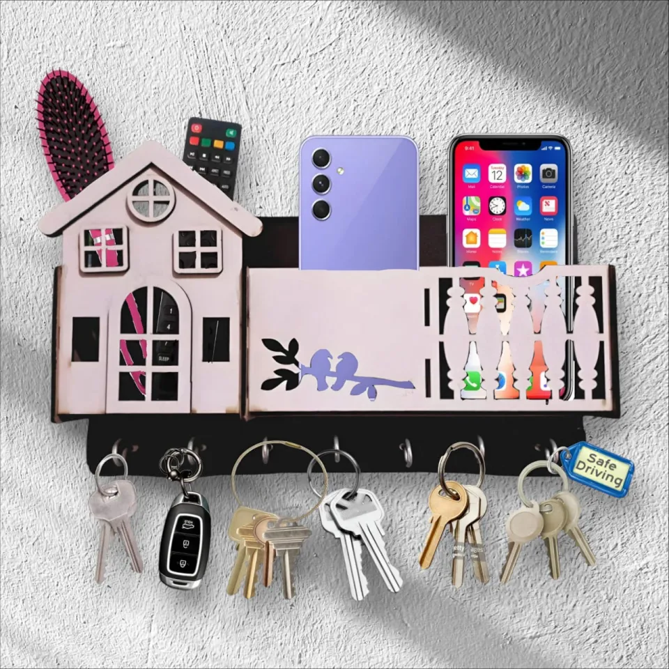 Multipurpose 3D Mobile key holder Home Design With Sparrow
