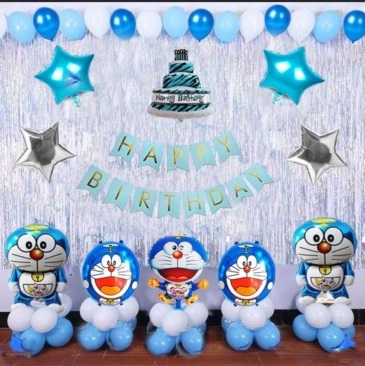 71pcs Doraemon theme foil balloon set for birthday party decorations