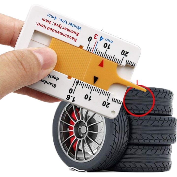 Car Tyre Wheel Tread Depthometer Depth Indicator Ruler 0-20mm Plastic Tread Gauge Tire Tread ...