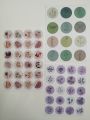 Journling Pack of 3 different colors circular UNCUT sticker sheets for journal and gifts (Uncut sheet). 