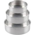 cakepan cake mold set 3 pieces silver color 6,7,8 inches cakepan silver color. 