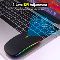 Rechargeable - Wireless Mouse Ultra Slim Gaming Mouse RGB Dual Mode 5.1 Bluetooth Mouse Rechargeable Battery Gaming RGB USB Wireless Optical Mouse With Silent Clicks Black 2.4G Backlit Mice - Plug and Play For Laptop, PC, Computer, MacBook, iPad, Smart TV. 