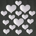 10 pcs Love Self Adhesive Hearts Acrylic 3D Mirror Wall Sticker Living Room Bedroom Home Decoration Wall Decor. 