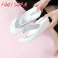 OIMG Korean Style Women Sandals Lady Shoes Summer Slippers Fashion Rhinestones Wedges Flip Flops Women'S Casual Beach Shoes Wedge Sandals Female Shoes Women Shoes. 