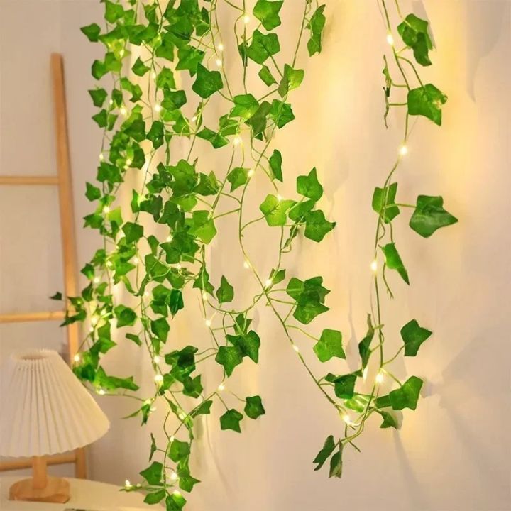 BOSTON'S%20STORE%20LED%20Fairy%20Lights%20with%20Artificial%20Plant%20Leaves%20bail%20with%2010%20ft%20String,%20Hanging%20bail,%20Fairy%20Lights,%20Battery%20Operated,%20Perfect%20for%20Home,%20Wedding,%20and%20Room%20Wall%20and%20home%20Decoration%20-%20Image%203