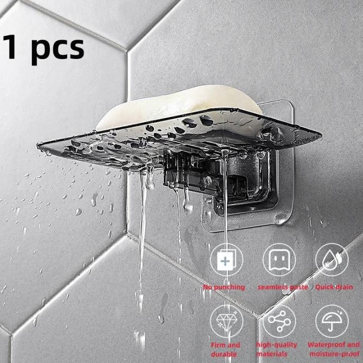 1pcs Soap Holder Bathroom No Punching Wall Mounted Bathroom Soap Dish Bathroom Organizer and Storage Dispenser Laundry Ecoco