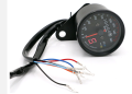 Universal Motorcycle Speedometer Tachometer Gauge with LED Backlight Gear Dual Speed Meter with LED Indicator 2 Colors. 