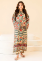 Printed Charmeuse Silk/Kaftan 2 Piece Unstitched Suit FFK-RIAN - Party Wear. 