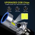 H4 LED Headlight Bulb Motorcycle Hi/Lo Beam with Angel Eye Daytime Running Light 25W 3000LM Super Bright 6000K. 