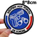 France SOUTIEN AUX FORCES Tactical Embroidery Patches for Backpacks and Clothing military Accessories with Hook backing or iron. 