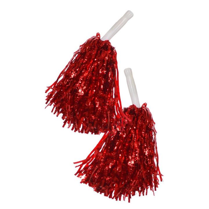 Party Cheerleader Pom Poms 10 inch 2 Pieces Red
