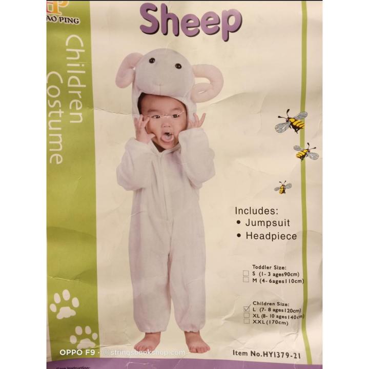 Sheep costume , we have all kind of costumes like princess costumes animal costume fruit's costumes doctor costume Dracula cape skeleton costume chef costumes pilot costume police costumes army costumes king costumes fire fighter costume hulk costume