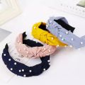 1pc Top Knot Turban Headband Elastic Hairband Pearl Hair Accessories Girls No Slip Stay Knotted Head Band Hair Band Women. 